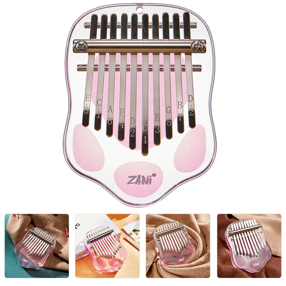 1 Set Cartoon Kalimba Thumb Mini Piano 10-Key Thumb Piano Acrylic Finger Piano Kids Kalimba Musical Instrument