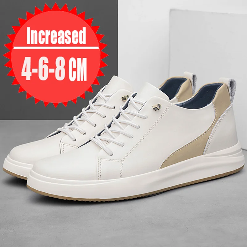 

Men's New Height Increasing Shoes With Invisible Inner Height Increase Of 4-6-8cm Leather Casual Men Shoes Men's Elevator Shoes