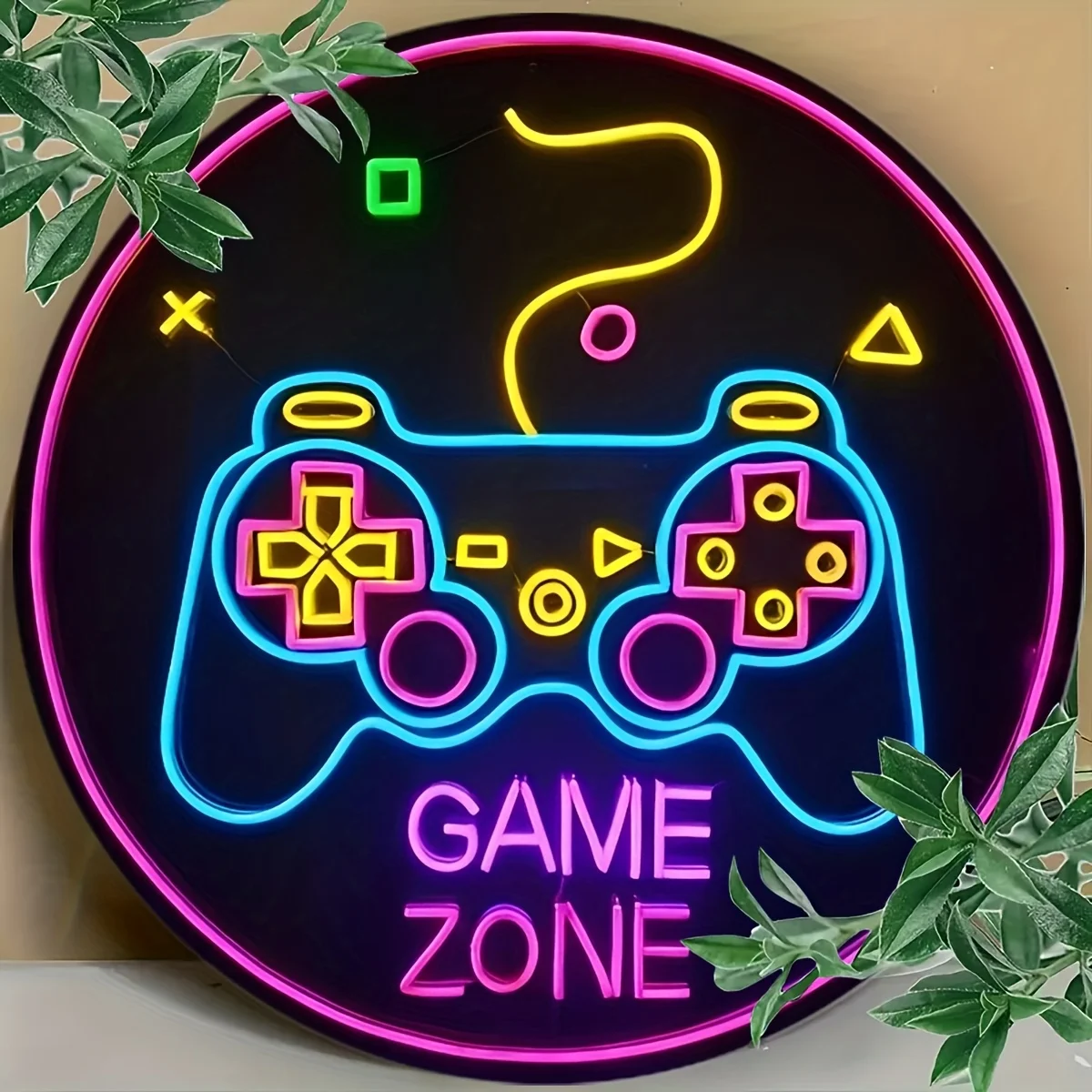 1pc 8x8 inch non-luminous aluminum round neon game area sign, retro wall decoration for garage, for Man cave, bar, aluminum, cra
