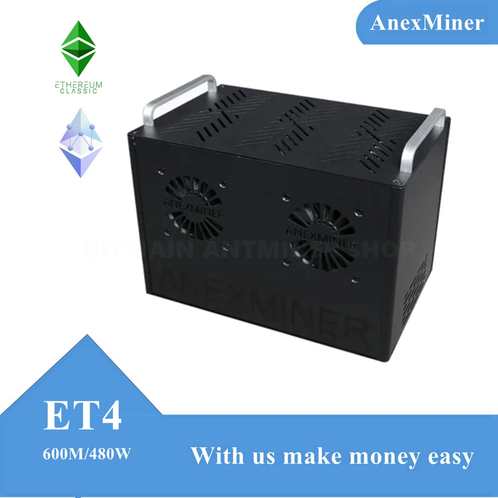 ETH ETC Mining Machine Anexminer ET3 Miner 600MH/S 480WETH ETC Miner With PSU Better Than Jasminer X4 and Ipollo V1