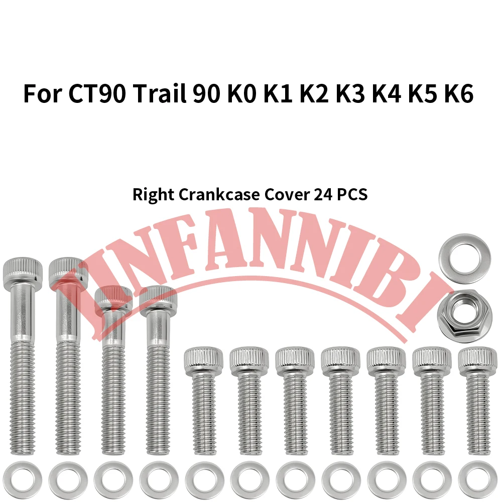 304 الفولاذ المقاوم للصدأ محرك البراغي مجموعة مسامير لهوندا CT90 تريل 1966-1976 1977 1978 1979 #4