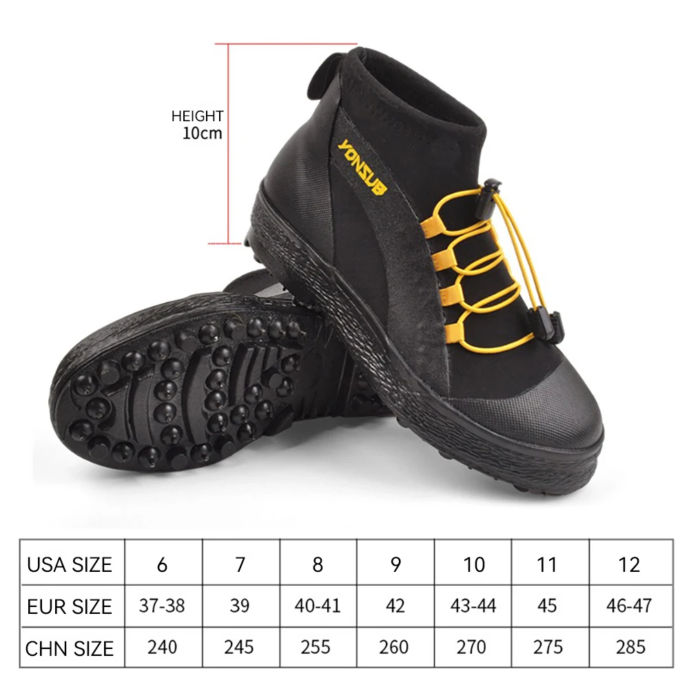Men Women Neoprene Lightweight Non-slip Nail Thick Sole Rafting Wading Shoes Sea Reef Fishing Quick Drainage Rock Fishing Shoes