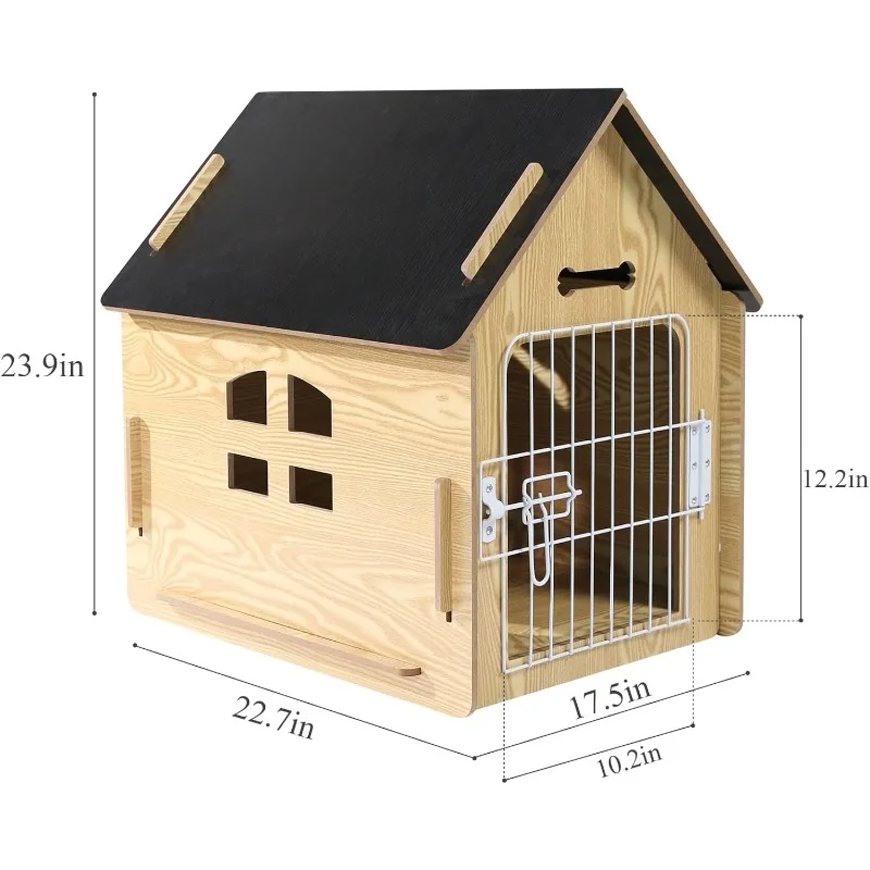 

Dog House Indoor for Small Dogs or Cats, Cozy Wooden Design, Small Indoor Bed House, with Air Vents and Elevated Floor Warm