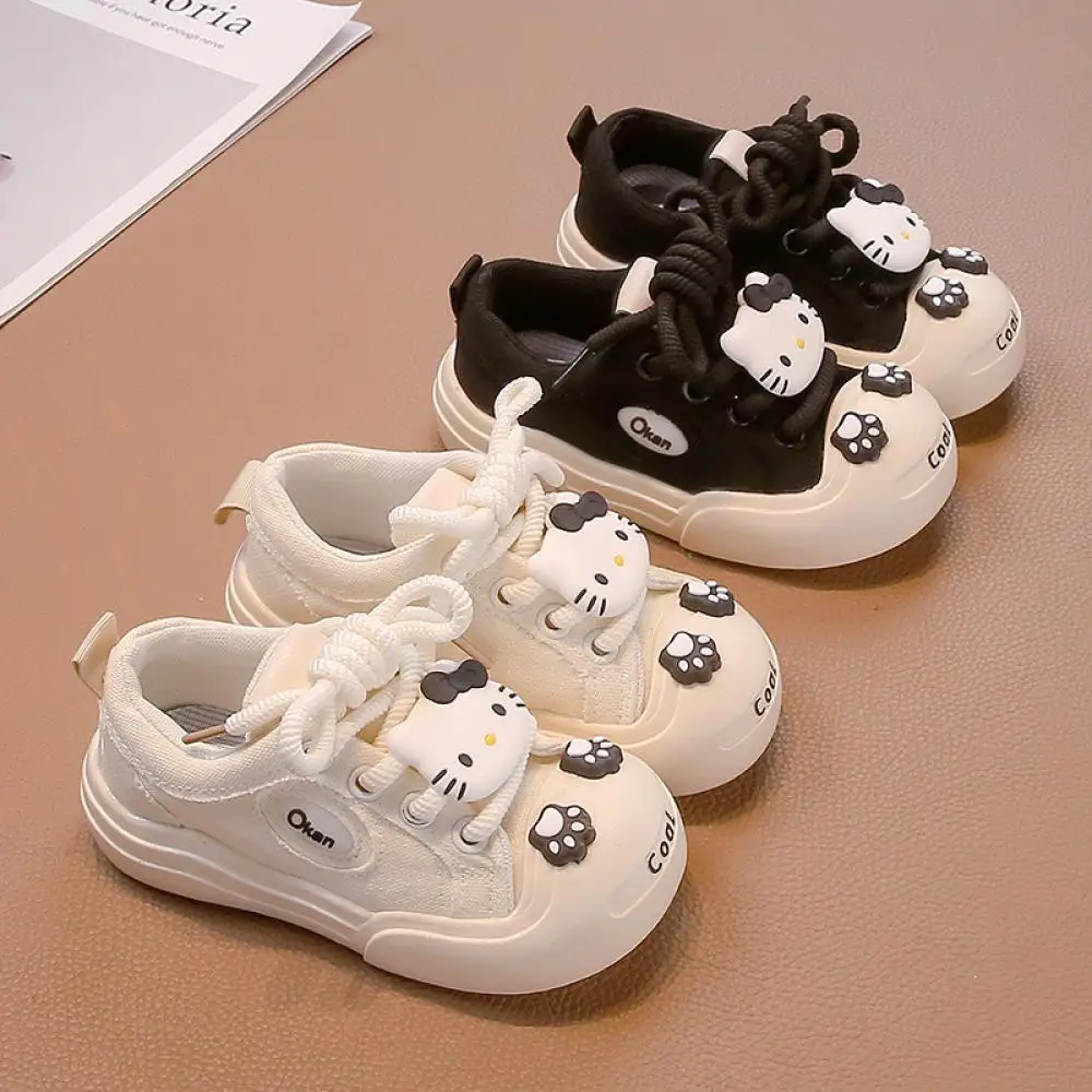 

Hello Kitty Girls Casual Shoes New Style Spring Autumn Cute Sneakers Child Walking Shoes Kawaii Soft Fashion Canvas Shoes