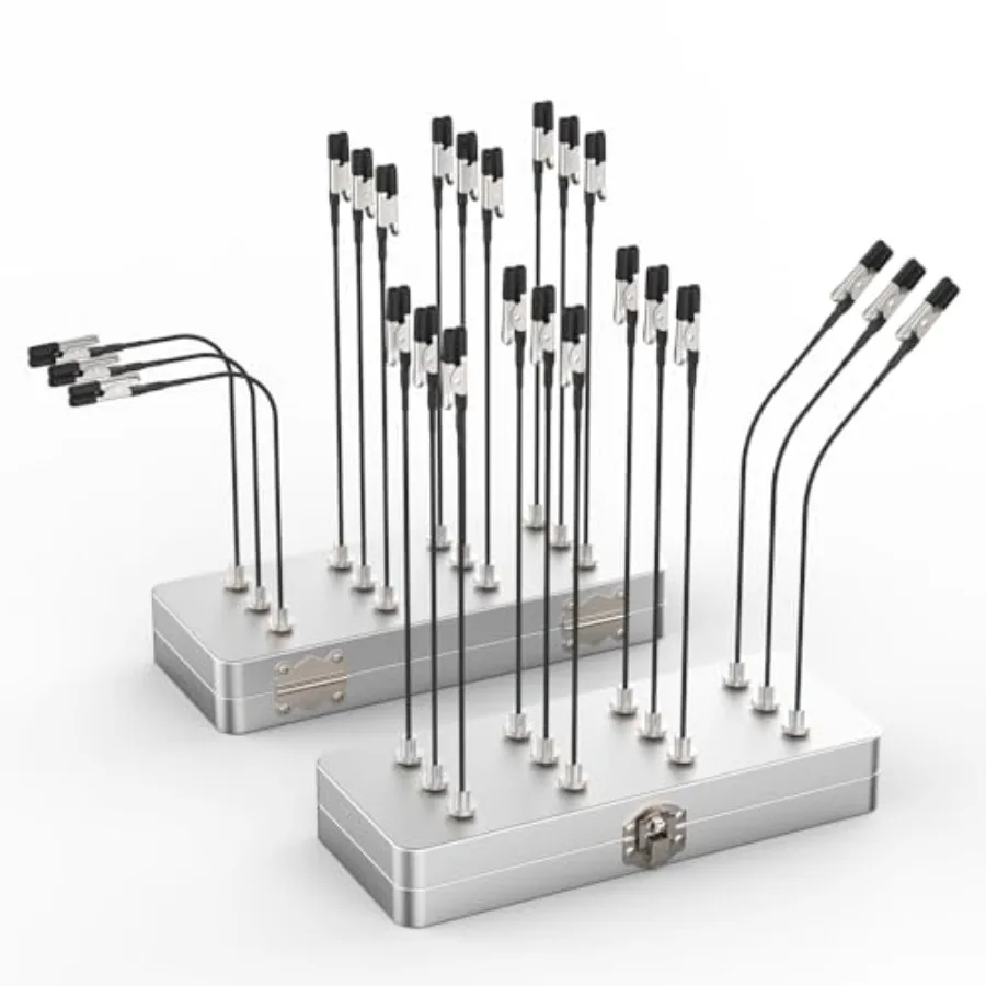 

【Spot goods】2pcs Metal Painting Stand Base Holder with 24pcs Bendable Magnetic Alligator Clips Sticks Kit for Gundam Hobby Mode