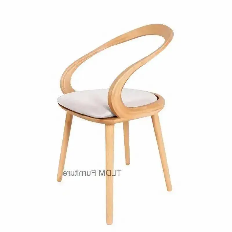 Luxury Kitchen Japanese Style Solid Wood Chair Dining Chairs Nordic Light Backrest Furniture Designer Leisure Hotel Dining Chair