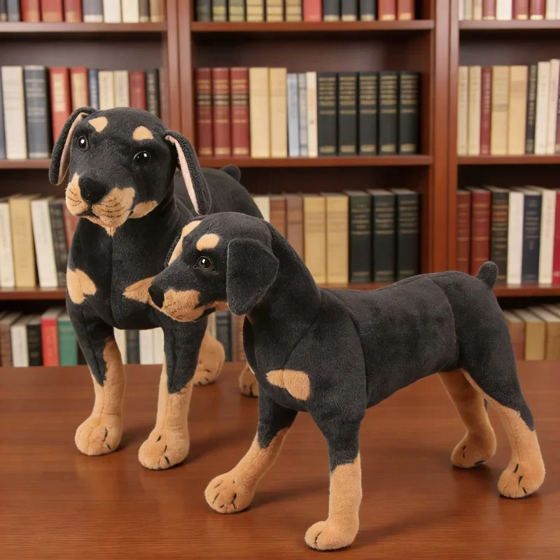 

Плюшевая игрушка для малышей, имитация стоящего черного собаки, суперреалистичная мягкая игрушка-собака, подарок для ребенка, реквизит для фотосъемки