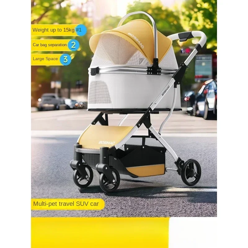 

Lightweight Foldable Pet Stroller for Small and Medium Dogs, Cats - Easy to Push Outdoor Dog Cat Carrier