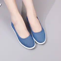 Women Footwear Flat Canvas Round Toe Ladies Shoes Slip On Light Stylish And Low Price Summer 2024 Comfortable Elegant A 39