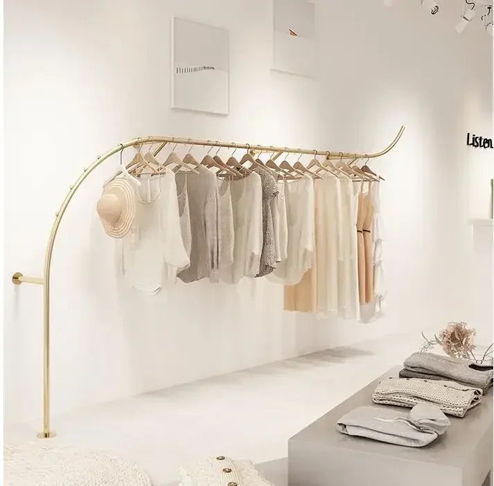 QO Clothing store display rack creative floor wall hanging hanger simple women's clothing store high-end decoration shelves GOOD
