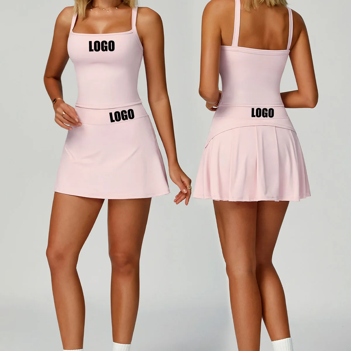 

Customized LOGO women's sports nude feeling turned waist head anti-light yoga clothes slim outdoor running cycling fitness suit