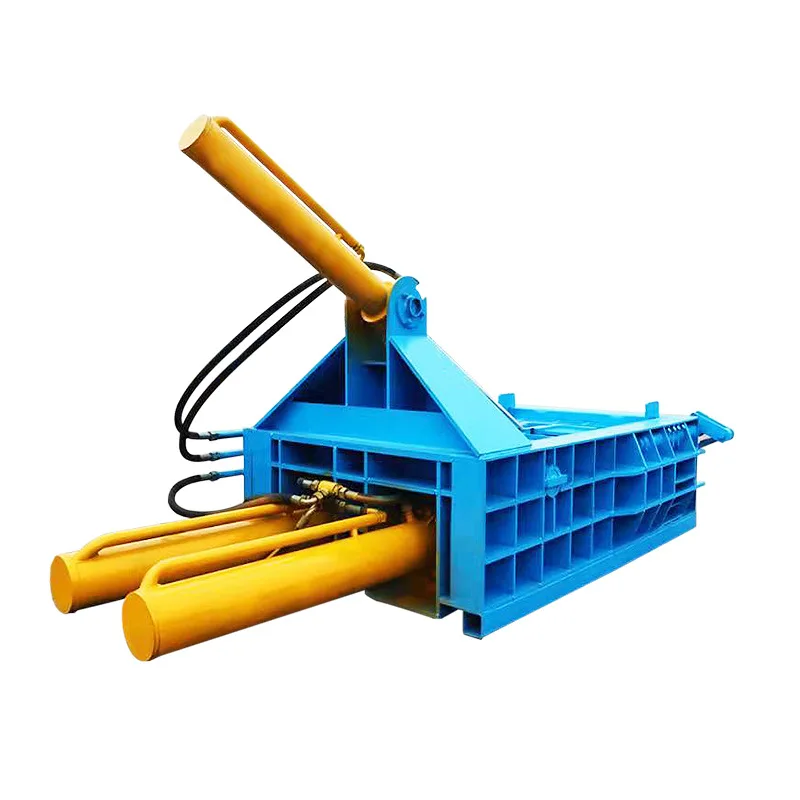 Horizontal scrap iron barrel extrusion molding machine Aluminum shavings Hydraulic briquetting machine Metal can baler