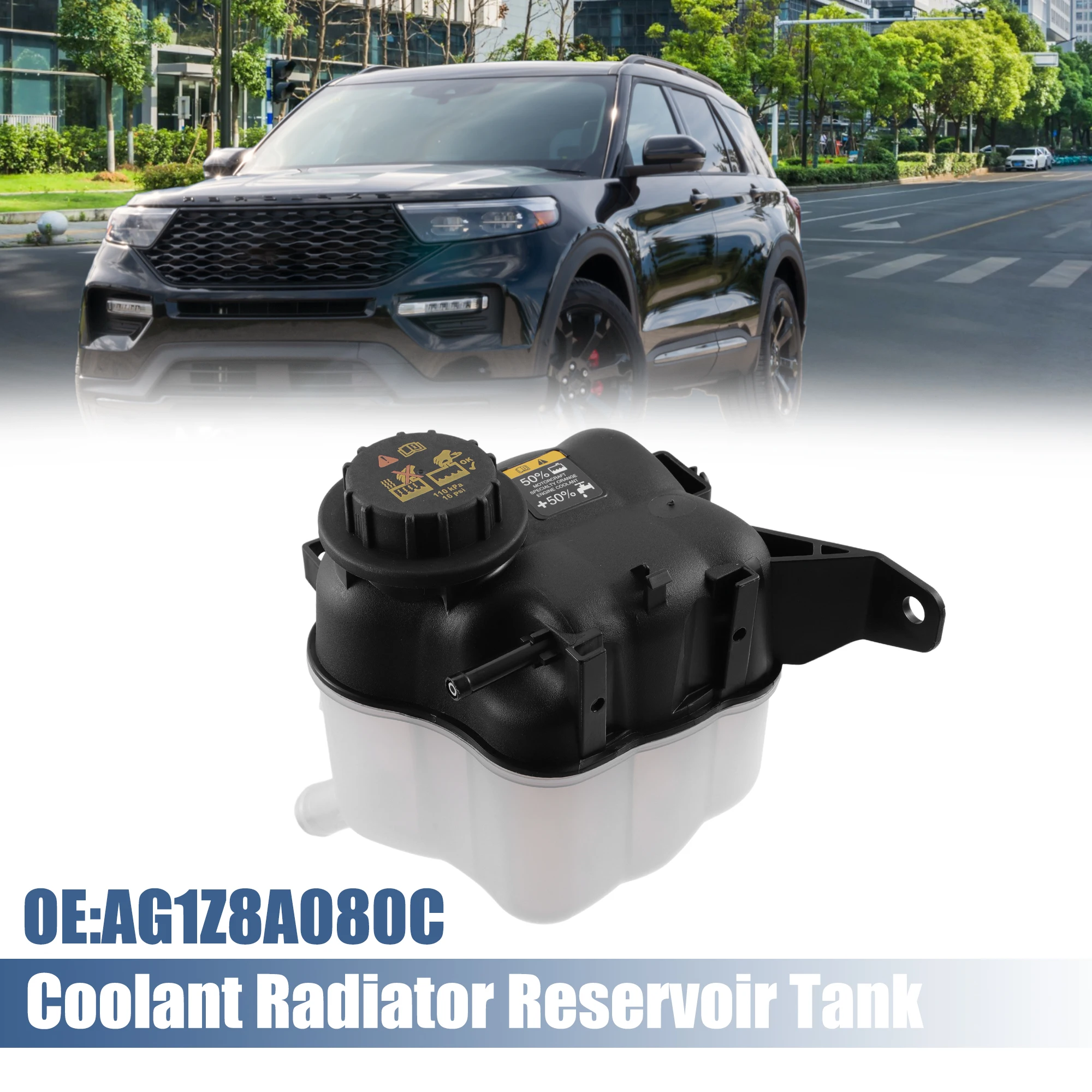 

UXCELL Coolant Radiator Reservoir Tank AG1Z8A080C Coolant Overflow Expansion Bottle for Ford Explorer for Lincoln MKS