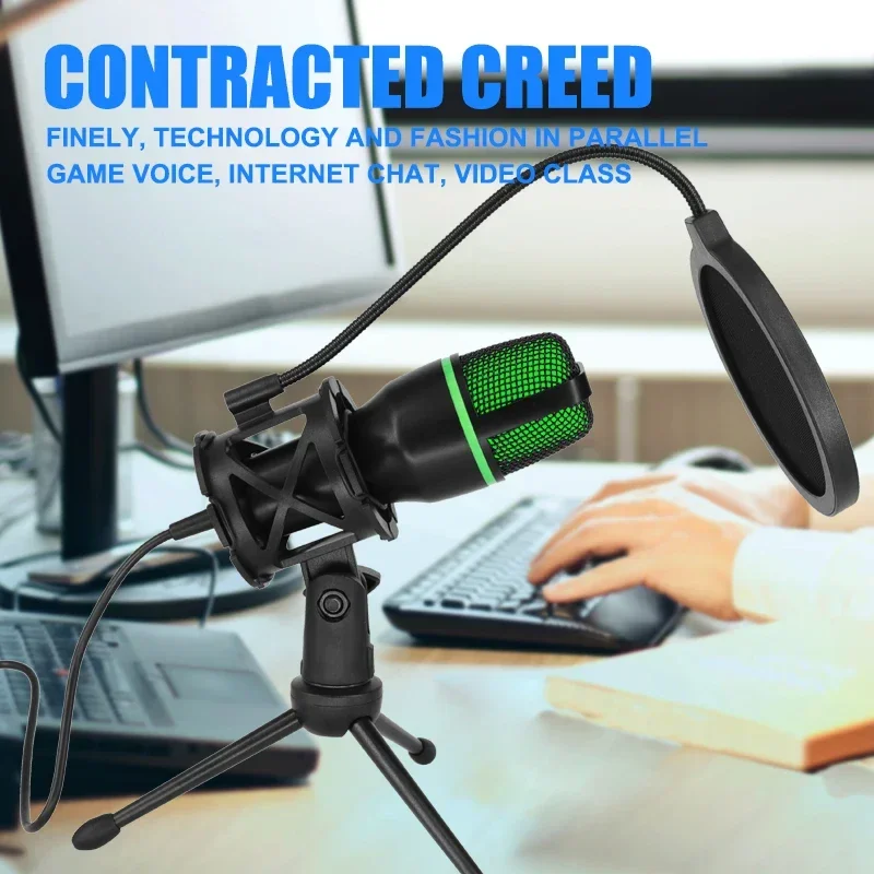 

For PC Laptop Streaming Video Games YouTube Podcasts Vocals Professional USB Condenser Microphone