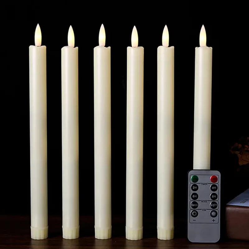 Electric Taper Stick Candle Tea Light, 25cm Battery Operate,Outdoor Wedding Party Wax Lighting Decors,Kid's Flameless Night Lamp