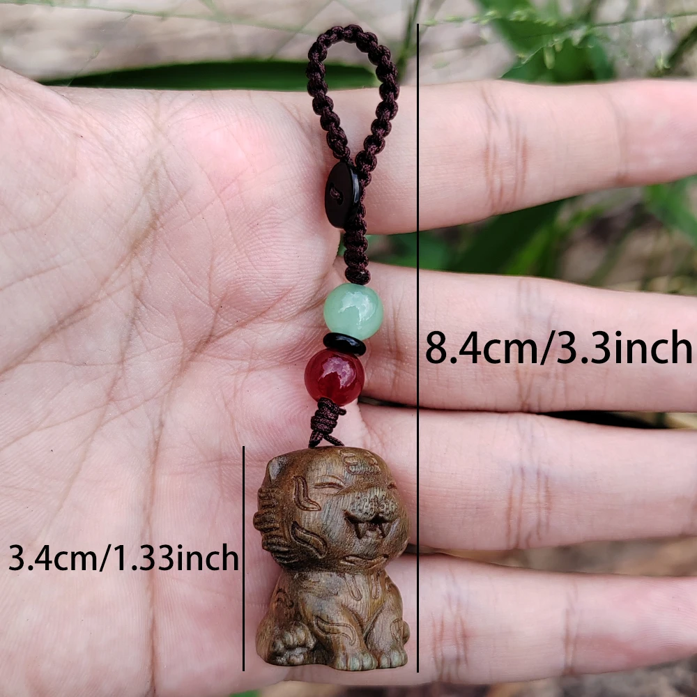 Hand-Carved Wooden Tiger Pendant, New Chinese Style, Animal Theme, Suitable for Carrying with You, Keychain, Halloween Decoration, Holiday Decoration, Hanging Decoration, New Year Gift, Birthday Gift