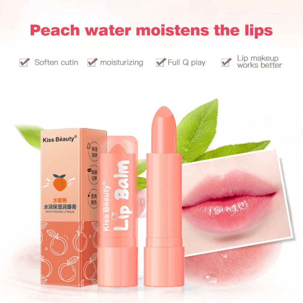 Chameleon Lip Balm Vitality Color Lipstick Peach Girl Lip Balm Moisturizing Natural Nourishing Lip Lines Long-lasting Lip Care