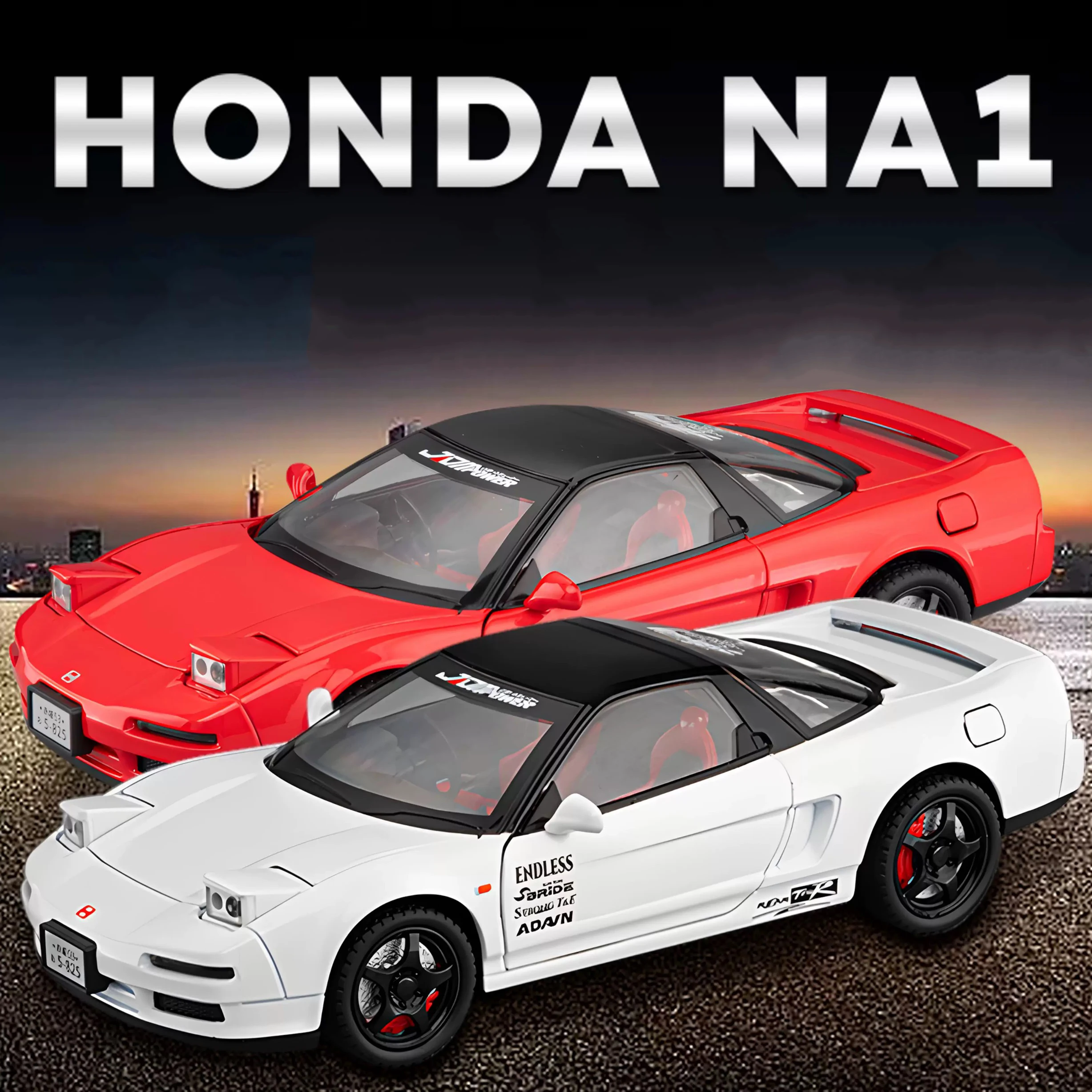 1:24 1990 Honda NSX NA1 Coupe Alloy Mini Car Diecast Metal Scale Car Model Sound＆Light Collection Children Toy Car Vehicle Gift