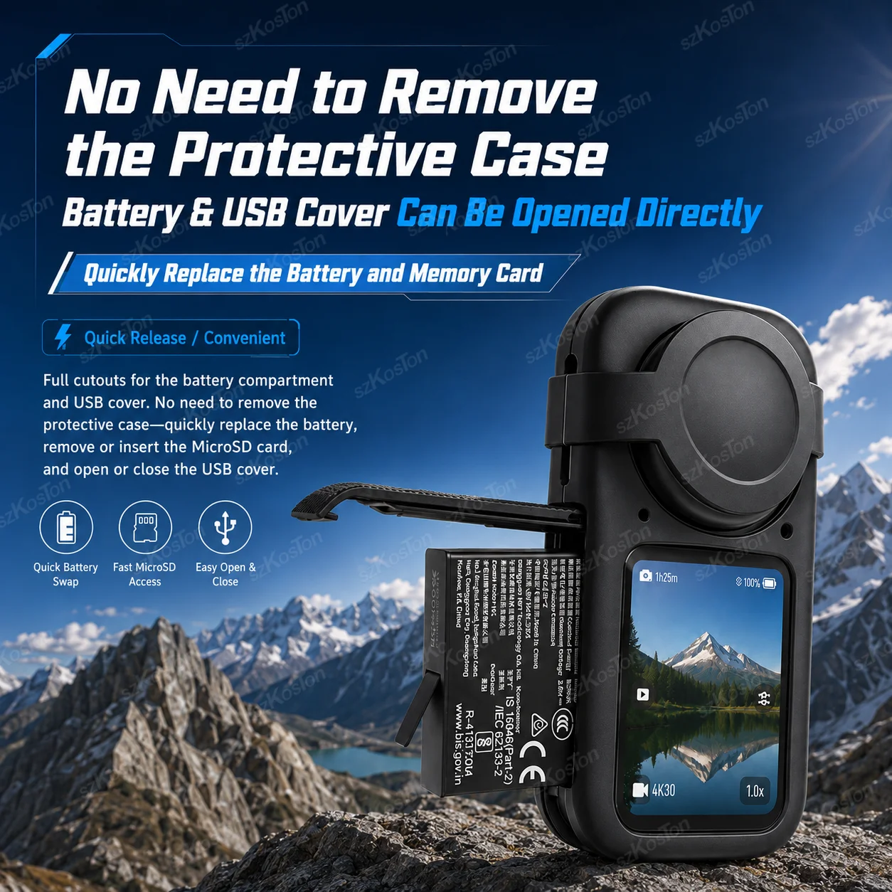 For Insta360 X6 Silicone Protective Cover & Lens Cap Full Coverage Anti-scratch Fall Shell Case for Insta360 X6 Accessories