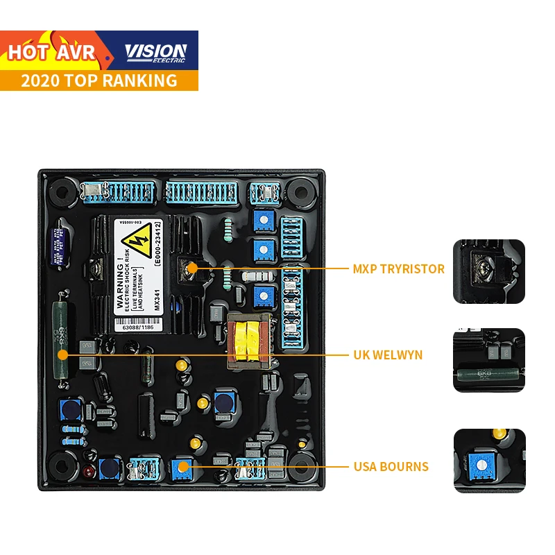 

Automatic Voltage Regulator AVR MX341 Brushless Alternator with AVR