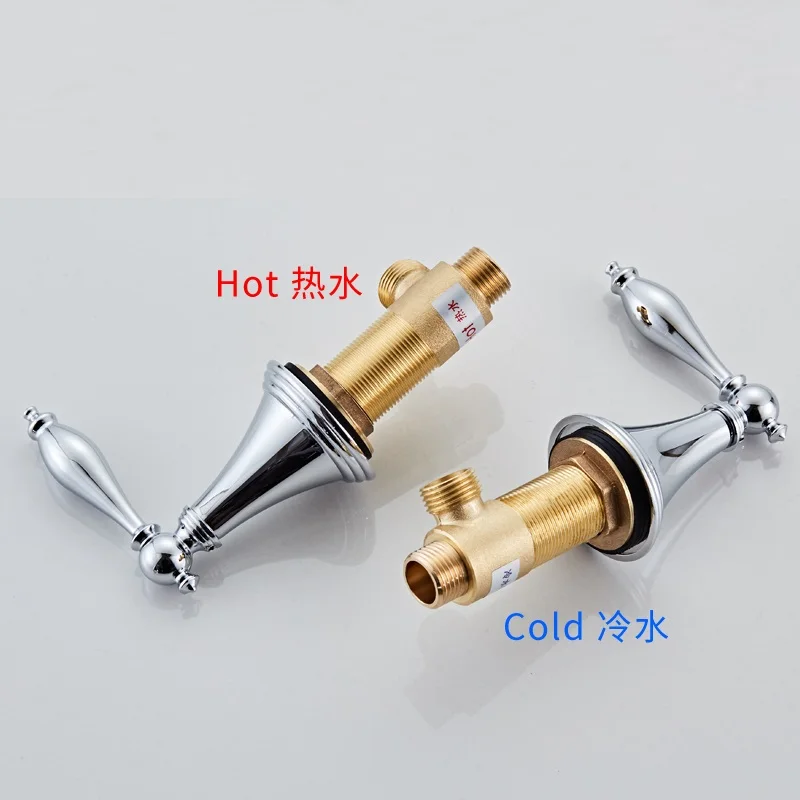 Brass One Inlet One Outlet Switch,Cold Water Switch Or Hot Water Switch For 3 Hole Basin Faucet Bathtub 5-hole Faucet Switch