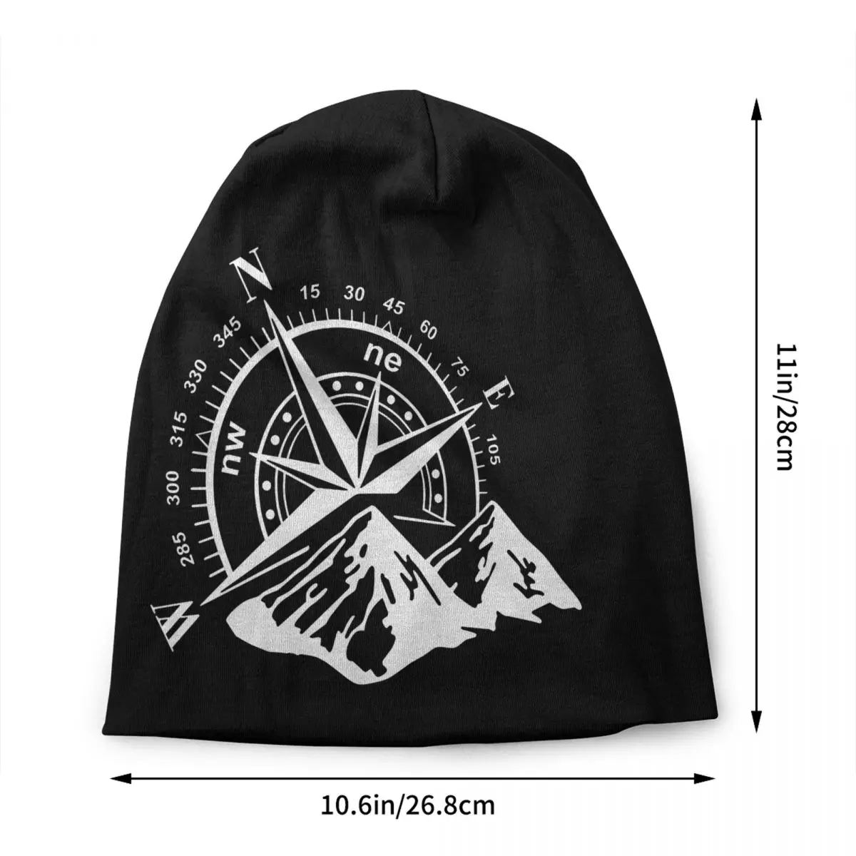 Custom Navigate Mountain Adventure Compass Beanie Cap Unisex Winter Bonnet Knitting Hats Outdoor Ski Skullies Beanies Caps