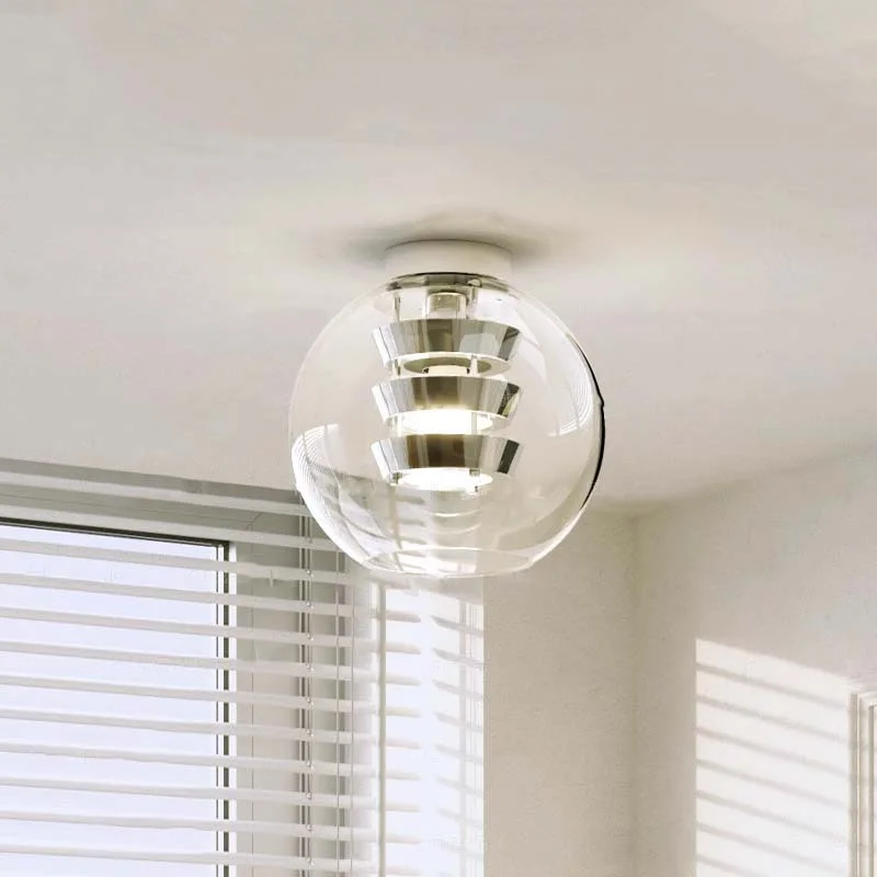 

Nordic clear​ glass small ceiling lamps Bauhaus Chrome Entrance ceiling lights staircase Aisle Corridor Hallway balcony light
