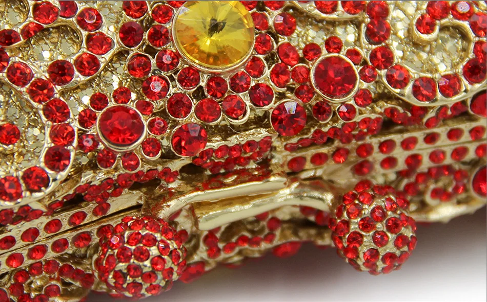 New Design Colorful Rhinestone Dumplings Shape Evening Clutch Bags Magnetic Button Hollow Luxury Crystal Bag for Ladies