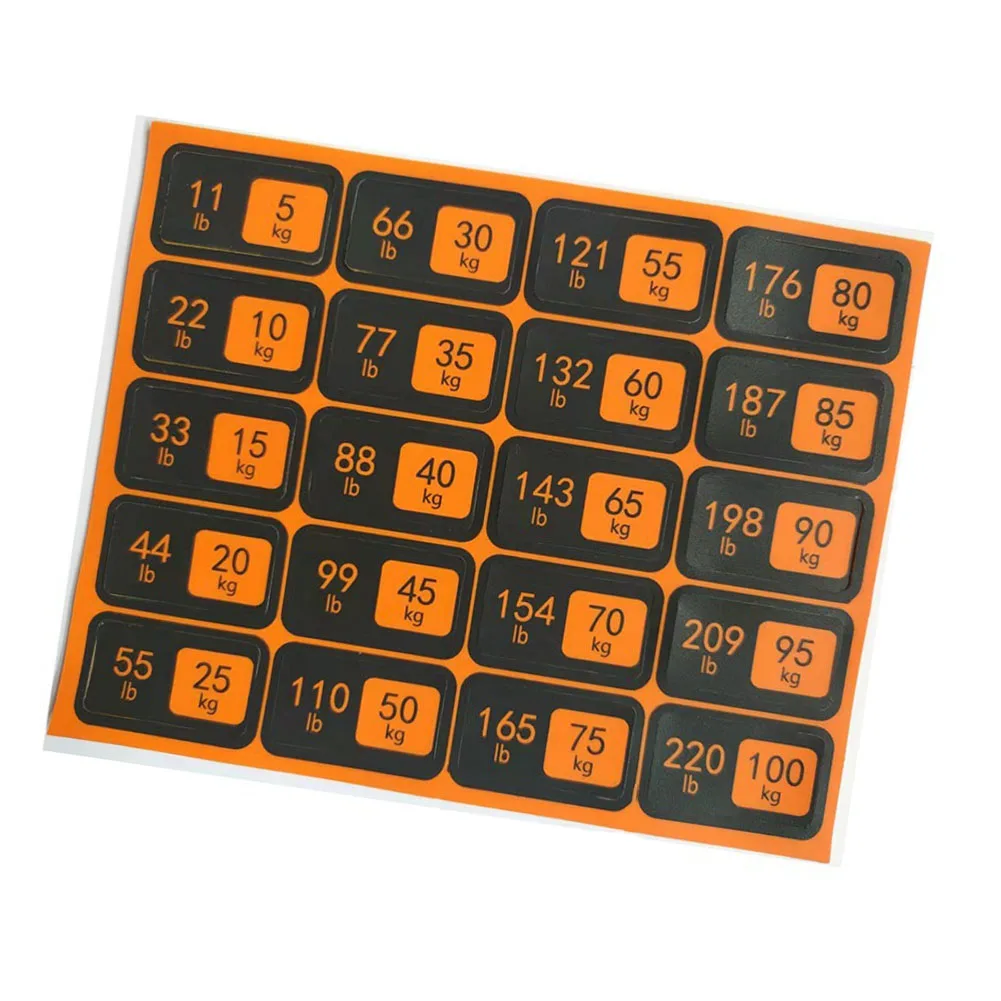 1PC Weight Stack Labels Gym Equipment Weight Plate Sticker Fitness Equipment Stickers Number Weight Plates Sticker Replacement