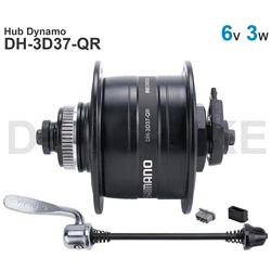 SHIMANO - Hub Dynamo DH-3D37-QR DH-3D32-QR DH-3D32-NT Disc Brake 3.0W CENTER LOCK Quick Release - 16-28 inch wheel size Original