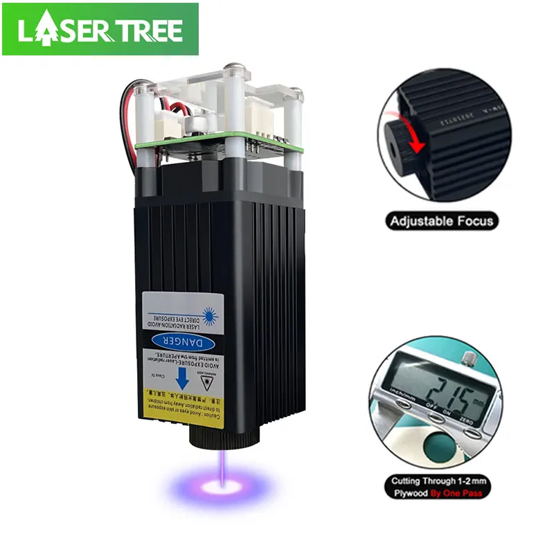 LASER TREE LT-20W-A 4W Laser Module 450nm TTL Blue Light Laser Engraver Head for Laser Cutting Engraving Wood DIY Creation Tool