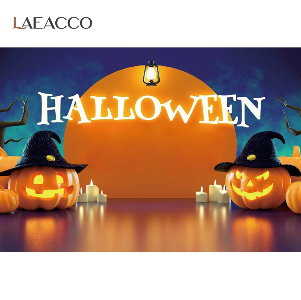 Happy Halloween Photo ฉากหลังฟักทอง Eve Night Party ครอบครัวเด็กภาพภายในการถ่ายภาพพื้นหลังแบนเนอร์ฤดูใบไม้ร่วง