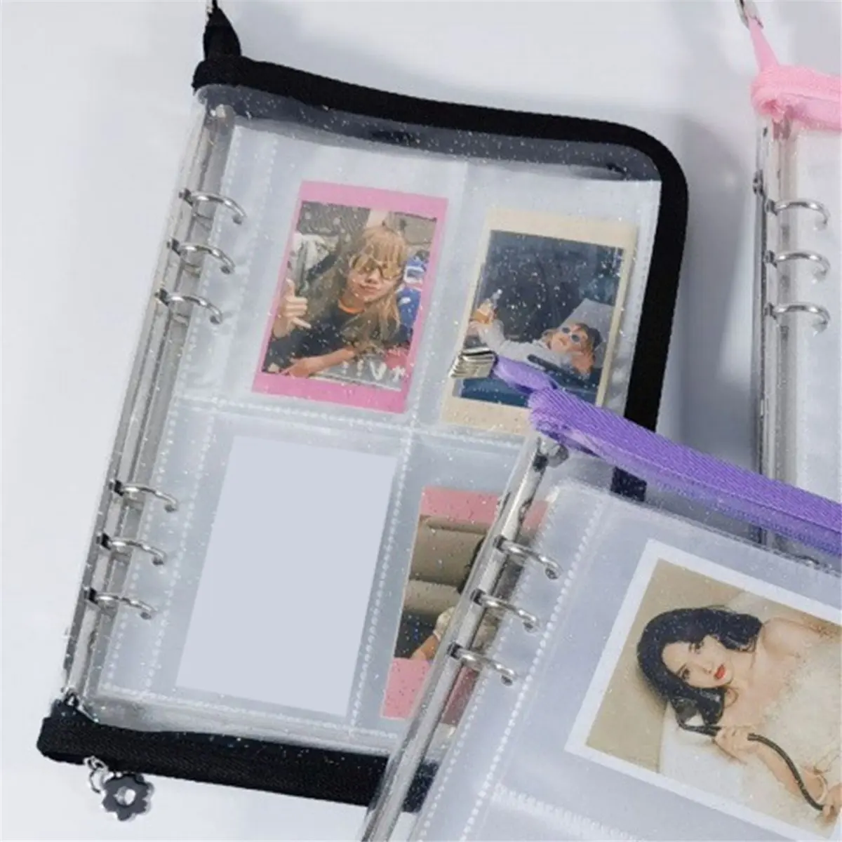 &A11I Mini Zippered Album Folder Photo Card Holder Photo Card Collection Album