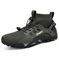 Men's Quick-drying Water Shoes, Beach Barefoot Shoes, Hiking Non-slip Mesh Breathable Sports Shoes, High-top Hiking Shoes
