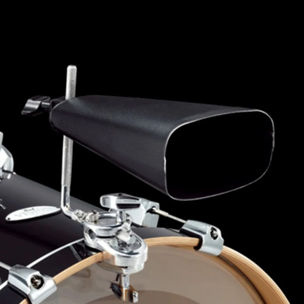 Cowbell preto para conjunto de tambor, acessórios de instrumento de percussão de metal, brinquedo musical, ferramenta de treinamento de ritmo, educacional para crianças