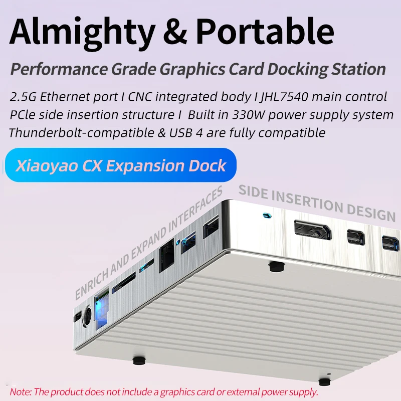 CX Graphic Card Docking Station Thunderbolt-compatible GPU Dock 40Gbps 85W PD Charge for Laptop to External Graphic Card