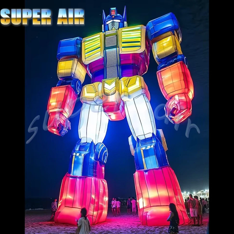 หุ่นยนต์เป่าลมขนาดใหญ่ตกแต่งอาคารสวยงาม พร้อมไฟและเสียง สำหรับงานโฆษณา