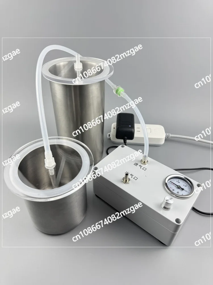 Electric Stainless Steel Vacuum Degassing Chamber - All-in-One Bubble Removal Pot with Clear Lid for Resin & Silicone