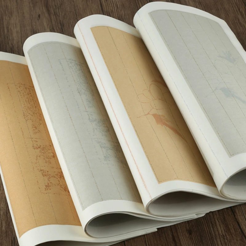 Retro Xuan Paper Letterhead Chinese Small Regular Script Brush Calligraphy Rice Paper Chinese Hard Pen Calligraphy Letter Papier