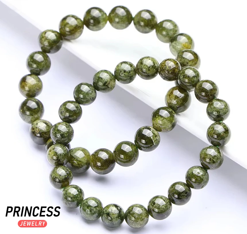 

A + натуральный зеленый гранат, брутцитовый браслет ручной работы для изготовления ювелирных изделий, ожерелье, кулон или подарок-сюрприз