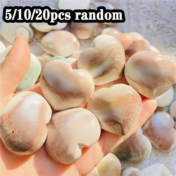 5/10/20pcs Random Heart-shaped Polished Stone, Suitable for Collection and Home Decoration,Gift for Crystal Enthusiasts