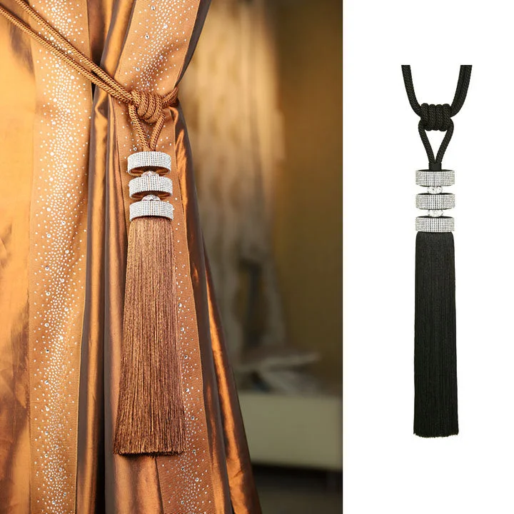 Luxury Crystal Tassel Curtain Tiebacks Elegant Holdback for Modern Home Decor Princess Style Window Curtain Buckle