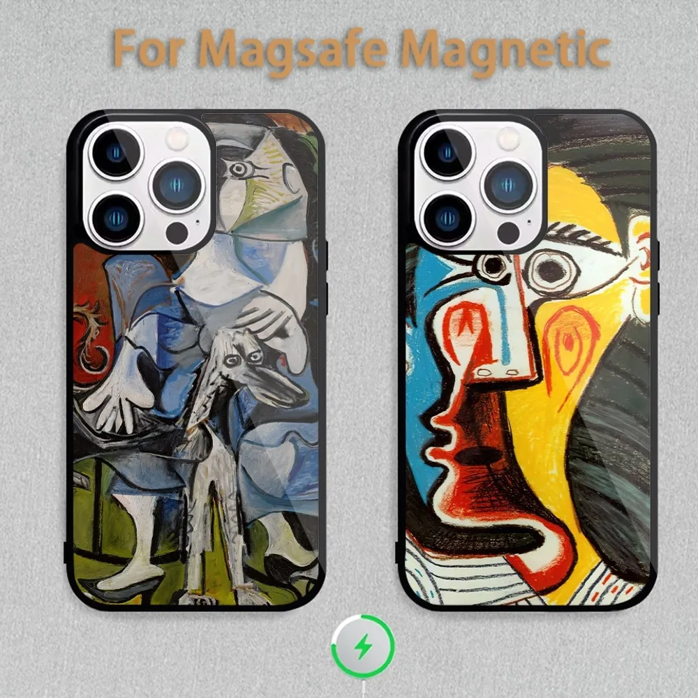 Painter Artists Pablo Ruiz Picasso Phone Case For Magnetic Inductive Charging iPhone 11 12 13 14 15 Max Pro Mini Plus Shell