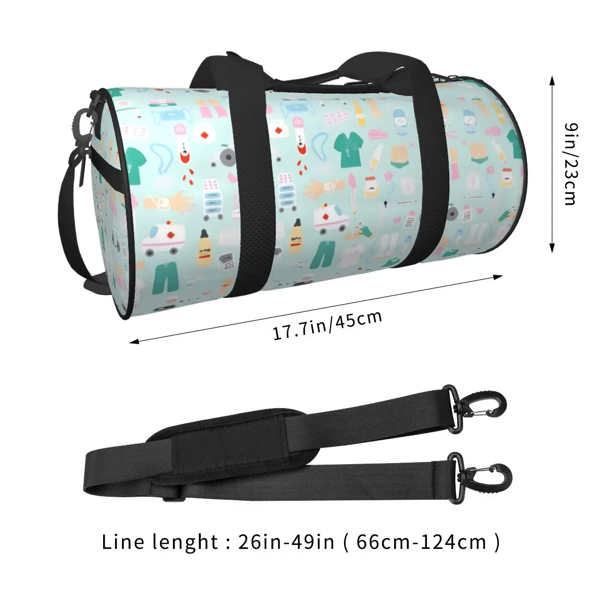 Enfermera En Apuros Nurse Sport Bags with Shoes Gym Bag Waterproof Male Female Pattern Handbag Travel Novelty Fitness Bag