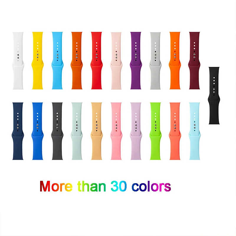 Silicone Band for Apple Watch Series 3 4 5 6 SE 7 8 iWatch Bracelet 38mm 40mm 41mm 42mm 44mm 45mm 49mm Ultra Apple Watch Strap