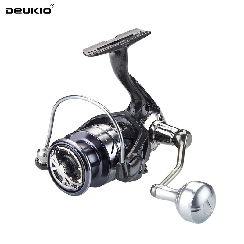 Carretes de Pesca DEUKIO, carrete giratorio con perilla de Metal, arrastre máximo de 15KG, bobinas de agua salada, aparejos de Pesca de carpa para Pesca de mar