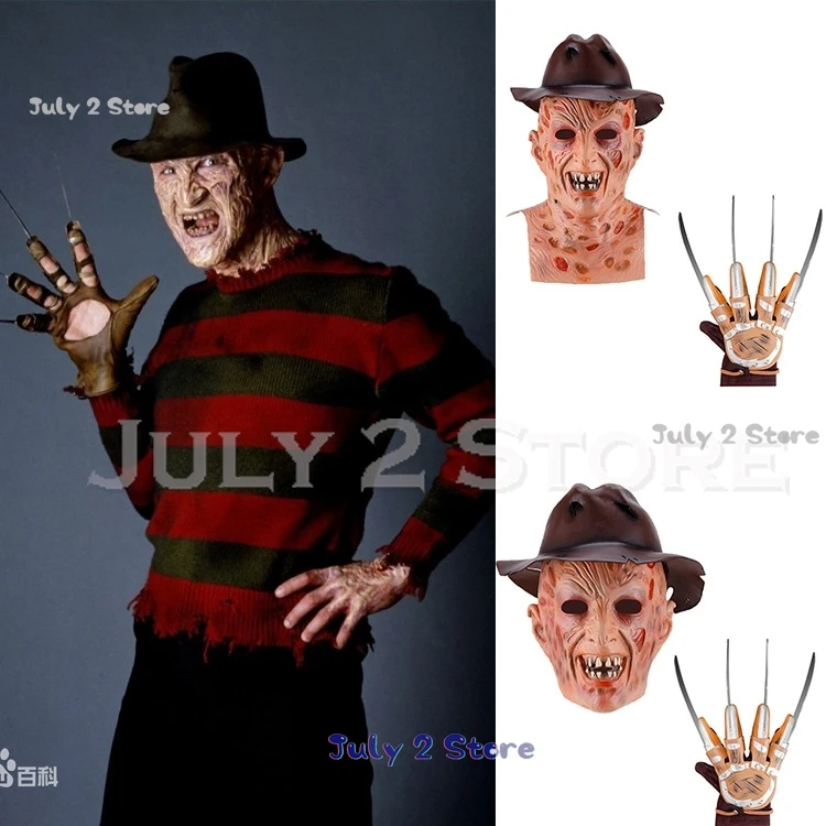 길거리 악몽 프레디 코스 크루거, 무서운 코스프레 줄무늬 스웨터, 할로윈 크리스마스 역할 놀이, 무서운 성인