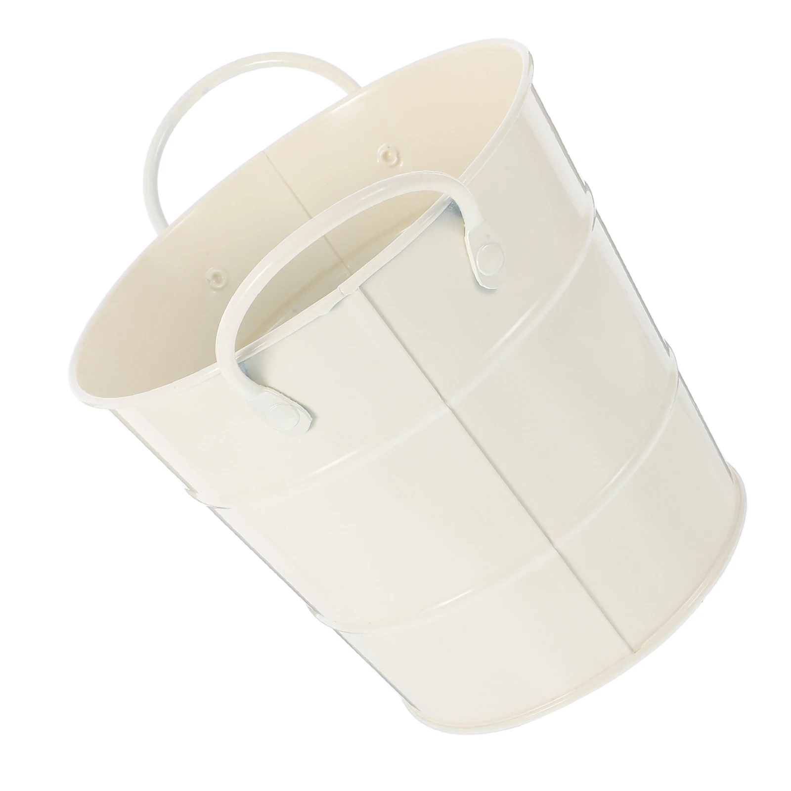 

Desktop Storage Bucket Decorative Waste Bin Garbage Can Office Bedroom Trash Bathroom Makeup Brush Holder Galvanized Iron