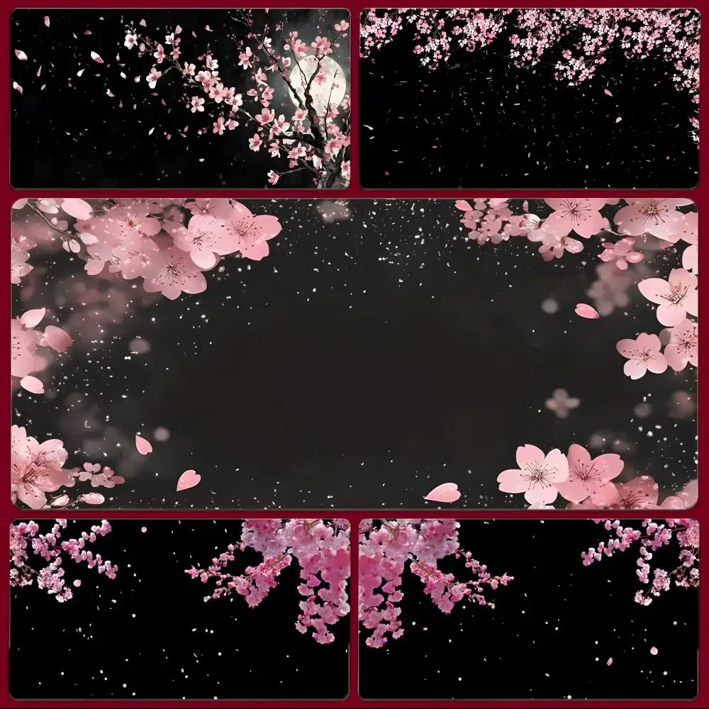 sakura aesthetic spring Falling Cherry Blossoms Mouse Pad Large Gaming Mousepad with Stitched Edges Thickened Desk Mat PC