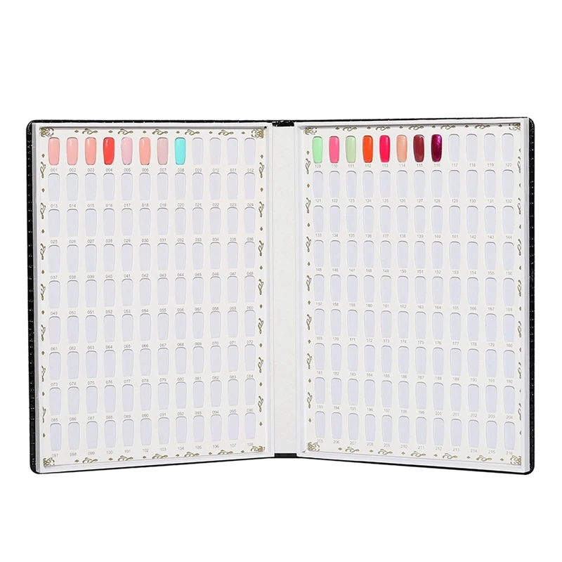 3X 216 Colors Nail Tips Display Book DIY Nail Art Showing Shelf Gel Color Card Chart Painting Display Board Silver